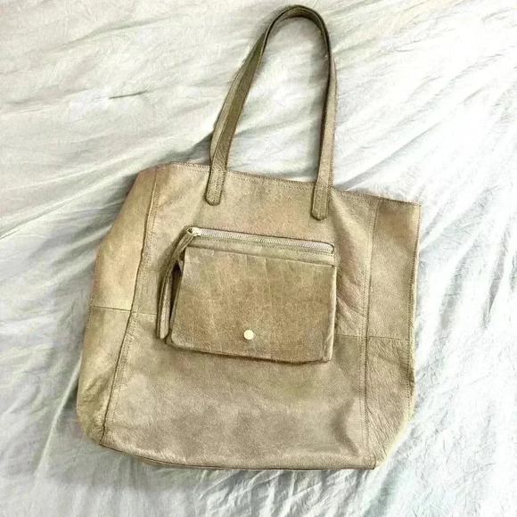 Day and Mood Heather Tote Gray Suede Leather Anthropologie Patchwork Medium Boho - Picture 7 of 14